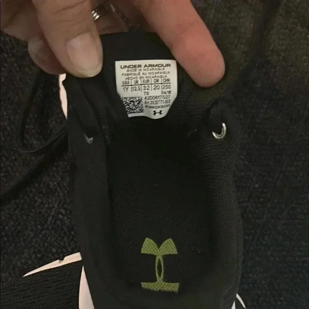 Under Armour Kids' Black and Red Sneakers - Picture 2 of 6